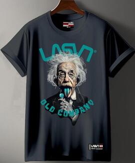 CAMISETA DE HOMBRE LASAL OLD EINS NEGRO DESGASTADO