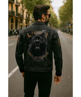 CAZADORA VAQUERA DE HOMBRE LASAL PANTHER DENIM NEGRO