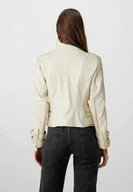 CHAQUETA DE ECOPIEL MYLA MOTO JACKET DOVE WHITE MULTI