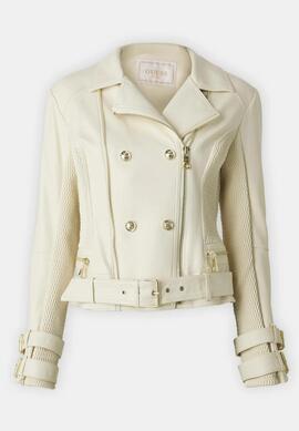 CHAQUETA DE ECOPIEL MYLA MOTO JACKET DOVE WHITE MULTI
