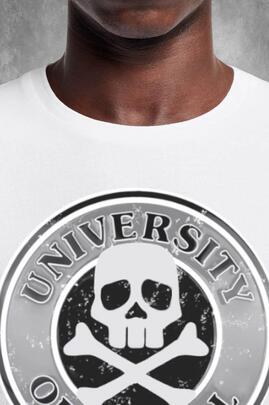 CAMISETA DE HOMBRE LASAL UNIVERSITY EN PIQUÉ  BLANCO