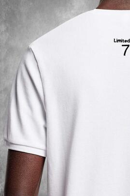 CAMISETA DE HOMBRE LASAL UNIVERSITY EN PIQUÉ  BLANCO