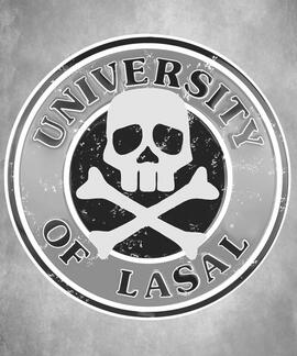 CAMISETA DE HOMBRE LASAL UNIVERSITY EN PIQUÉ  BLANCO