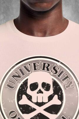 CAMISETA DE HOMBRE LASAL UNIVERSITY PIQUÉ  ROSA