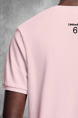 CAMISETA DE HOMBRE LASAL UNIVERSITY PIQUÉ  ROSA