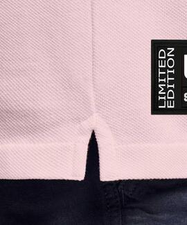 CAMISETA DE HOMBRE LASAL UNIVERSITY PIQUÉ  ROSA
