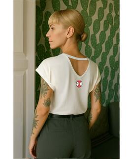 CAMISETA DE MUJER LASAL LLAMA BLANCA