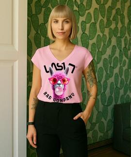 CAMISETA DE MUJER LASAL LLAMA ROSA