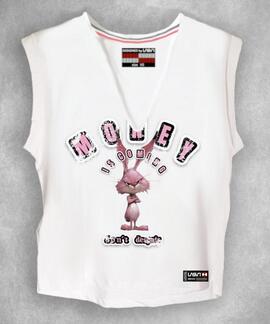 CAMISETA DE MUJER LASAL MONEY BLANCA