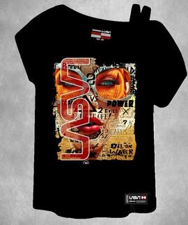 CAMISETA DE MUJER LASAL BE WATER NEGRA