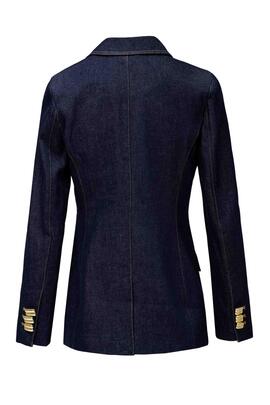 BLAZER SLIM FIT EN DENIM AZUL ÍNDIGO