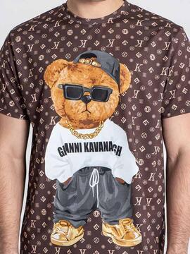 CAMISETA MARRÓN LOGOMANIA BEAR