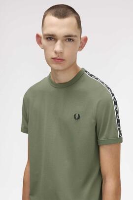 CAMISETA CONTRAST TAPE RINGER LAUREL WREATH GREEN / BLACK