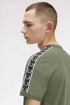 CAMISETA CONTRAST TAPE RINGER LAUREL WREATH GREEN / BLACK