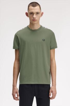 CAMISETA CONTRAST TAPE RINGER LAUREL WREATH GREEN / BLACK
