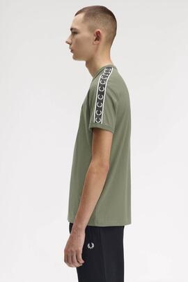 CAMISETA CONTRAST TAPE RINGER LAUREL WREATH GREEN / BLACK