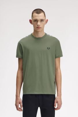CAMISETA CONTRAST TAPE RINGER LAUREL WREATH GREEN / BLACK