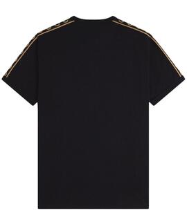 CAMISETA CONTRAST TAPE RINGER BLACK / SHADED STONE