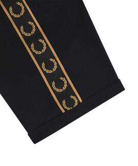 CAMISETA CONTRAST TAPE RINGER BLACK / SHADED STONE