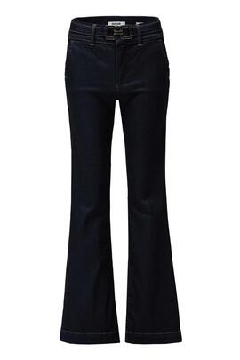 PANTALÓN VAQUERO SECRET CHINO FLARE CON CINTURÓN DENIM AZUL