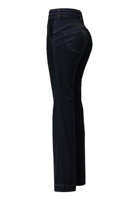 PANTALÓN VAQUERO SECRET CHINO FLARE CON CINTURÓN DENIM AZUL
