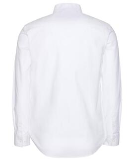 CAMISA CLÁSICA LISA DE OXFORD CON BOTONES BLANCA