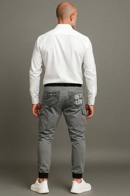PANTALÓN DE HOMBRE JOGGER CARGO LASAL PLASTIC GRIS
