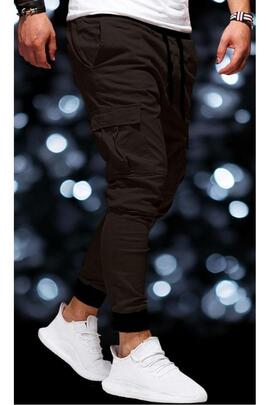 PANTALÓN DE HOMBRE JOGGER CARGO LASAL PLASTIC NEGRO