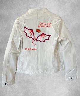 CAZADORA DE MUJER LASAL PERMISSION ECOPIEL BLANCA