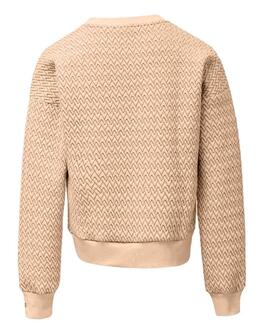 JERSEY DE PUNTO TEXTURIZADO MARRÓN CON LUREX DORADO