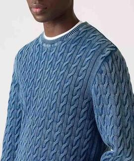 JERSEY PUNTO CABLE PRESIDIO AZUL INDIGO ENVEJECIDO