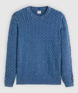 JERSEY PUNTO CABLE PRESIDIO AZUL INDIGO ENVEJECIDO