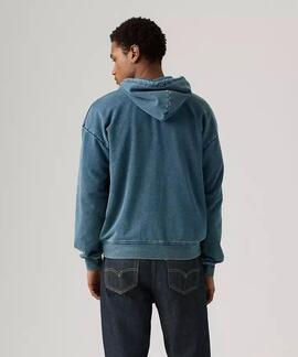 SUDADERA CON CREMALLERA LOWELL WESTERN AZUL ENVEJECIDA