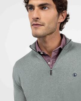 JERSEY CUELLO CAMIONERO VERDE LIQUEN