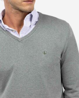 JERSEY CUELLO PICO CODERAS VERDE LIQUEN