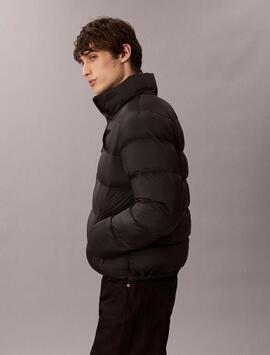 CHAQUETA PLUMAS ACOLCHADA CON MONOGRAMA NEGRA