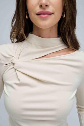 JERSEY DE MEDIA CUELLO COLOR PERLA