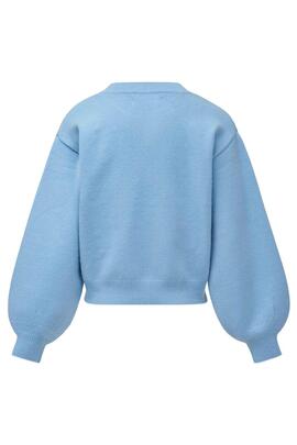 JERSEY DE PUNTO CELESTE CON PERLAS