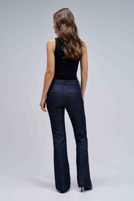 PANTALÓN CHINO FLARE EN LIGHTDENIM AZUL ÍNDIGO