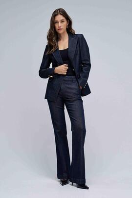 PANTALÓN CHINO FLARE EN LIGHTDENIM AZUL ÍNDIGO
