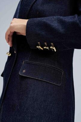 BLAZER SLIM FIT EN DENIM AZUL ÍNDIGO