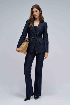 BLAZER SLIM FIT EN DENIM AZUL ÍNDIGO