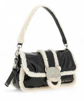 BOLSO RUE MADAM PARIS SHINE IT-BAG HANDBAG METAL BLACK