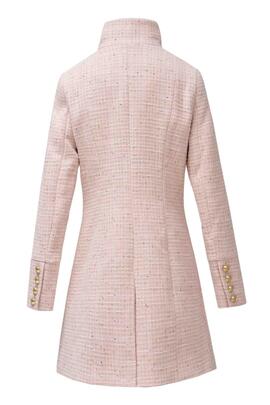 ABRIGO CLÁSICO DE LANA TWEED ROSA