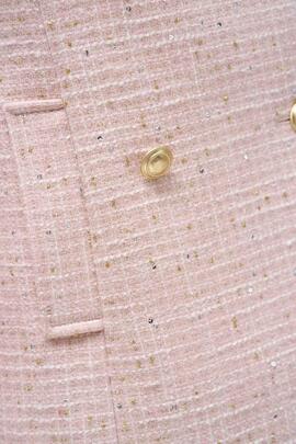 ABRIGO CLÁSICO DE LANA TWEED ROSA