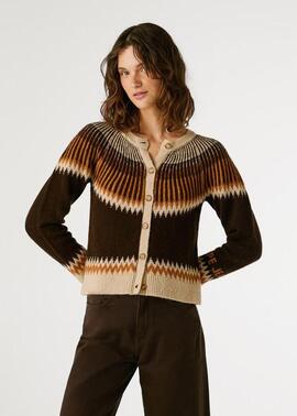 CÁRDIGAN FAIRISLE CISSY 899 CHOCOLATE BROWN