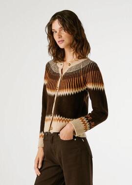 CÁRDIGAN FAIRISLE CISSY 899 CHOCOLATE BROWN