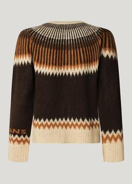 CÁRDIGAN FAIRISLE CISSY 899 CHOCOLATE BROWN