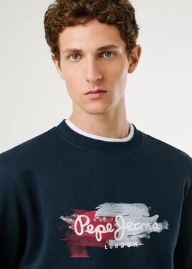 SUDADERA CON LOGO TREY CREW 594 DULWICH BLUE