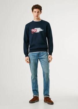 SUDADERA CON LOGO TREY CREW 594 DULWICH BLUE
